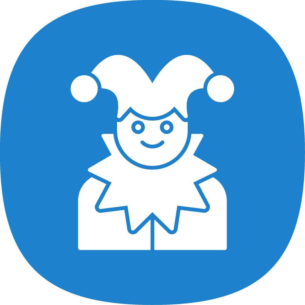 Jester Glyph Curve Icon vector