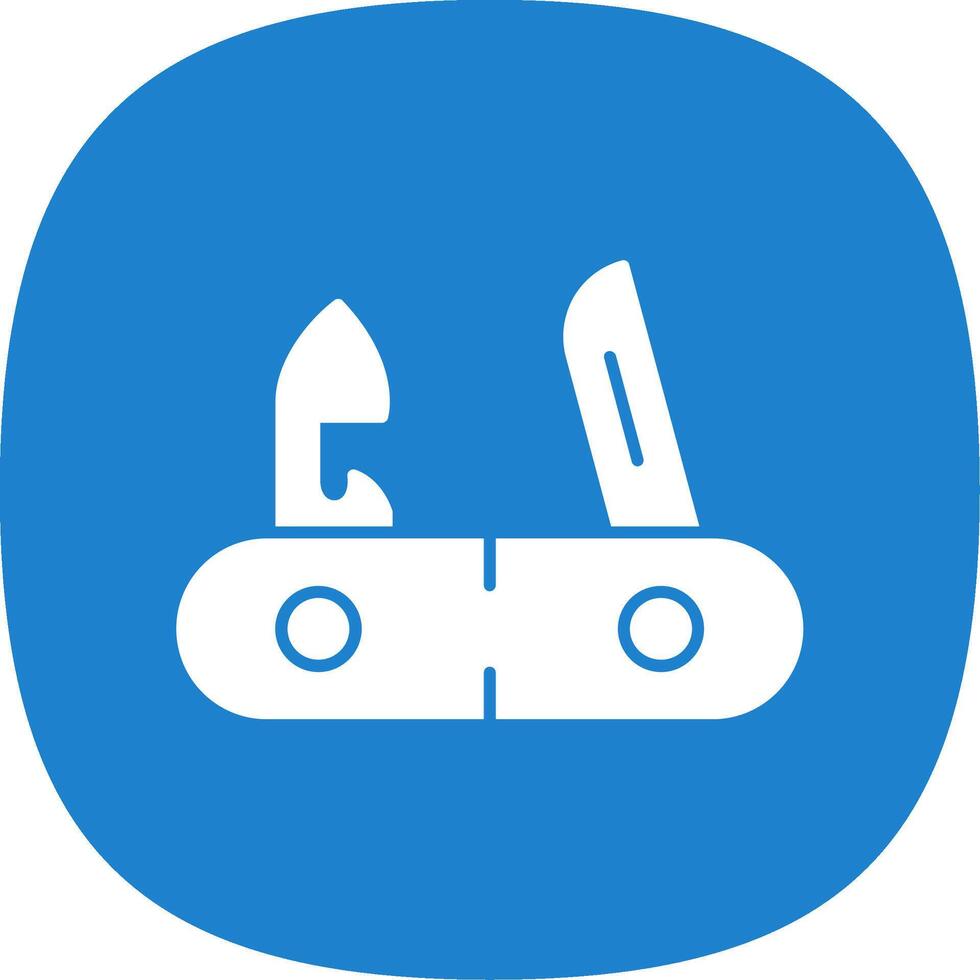 Swiss Knife Glyph Curve Icon vector