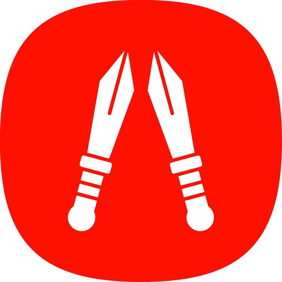Sword Glyph Curve Icon vector