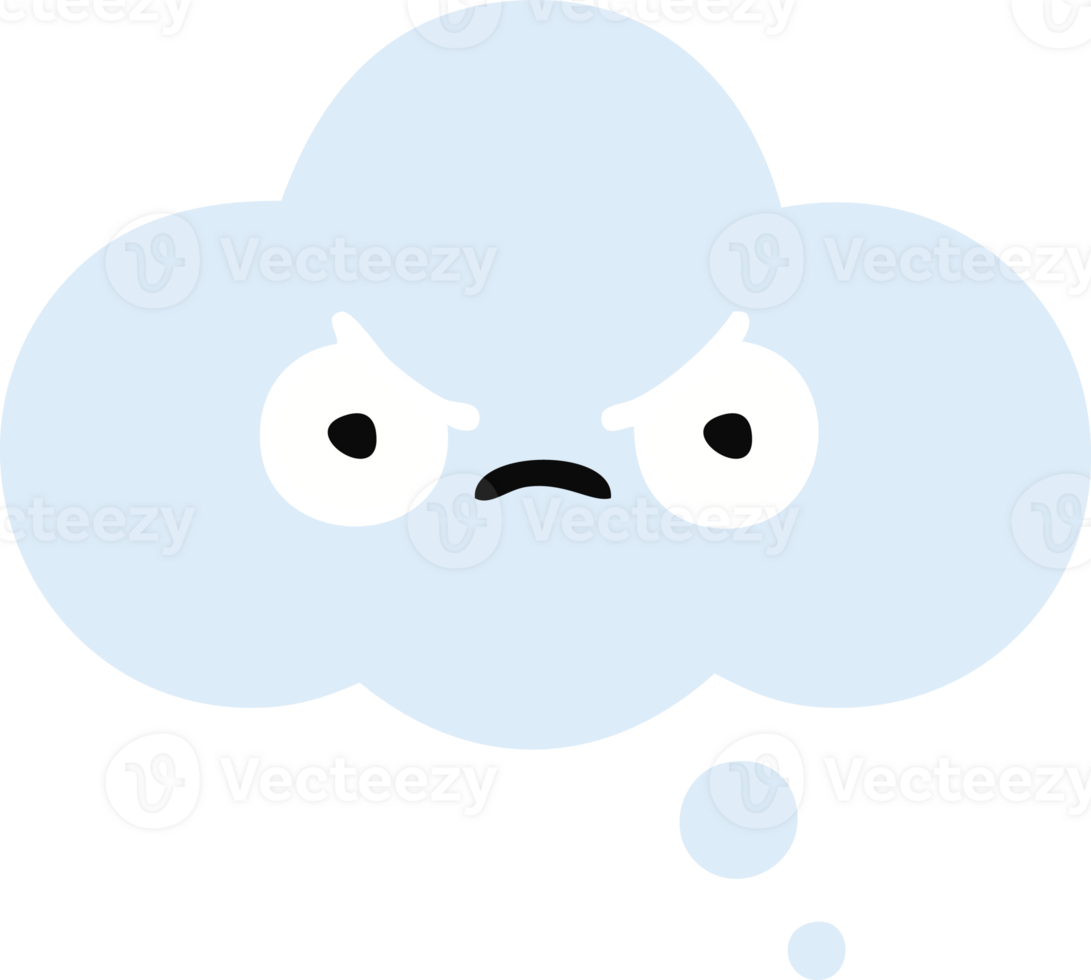 flat color retro cartoon thought bubble png