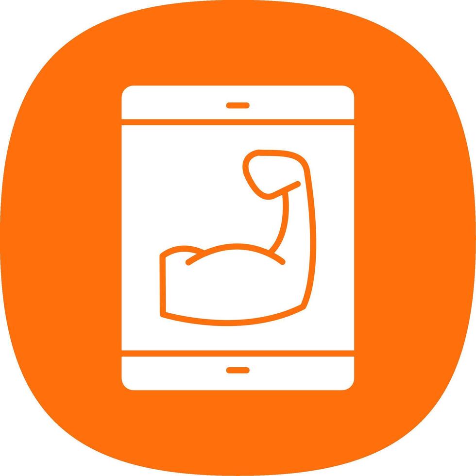 Fitness App Glyph Curve Icon vector