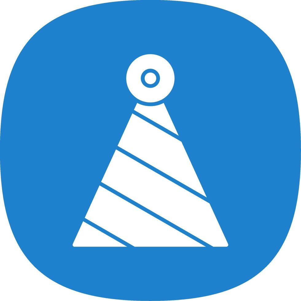 Party Hat Glyph Curve Icon vector