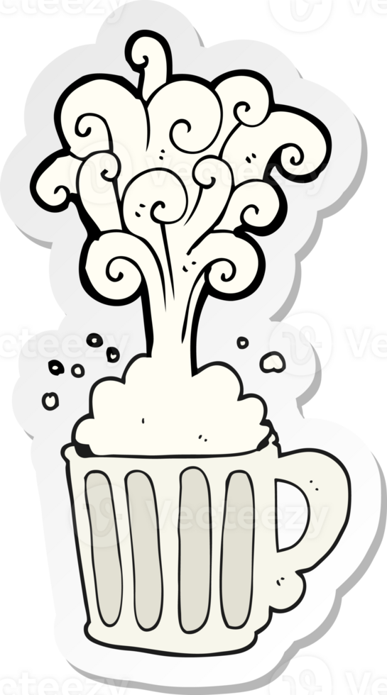 sticker of a cartoon exploding beer png