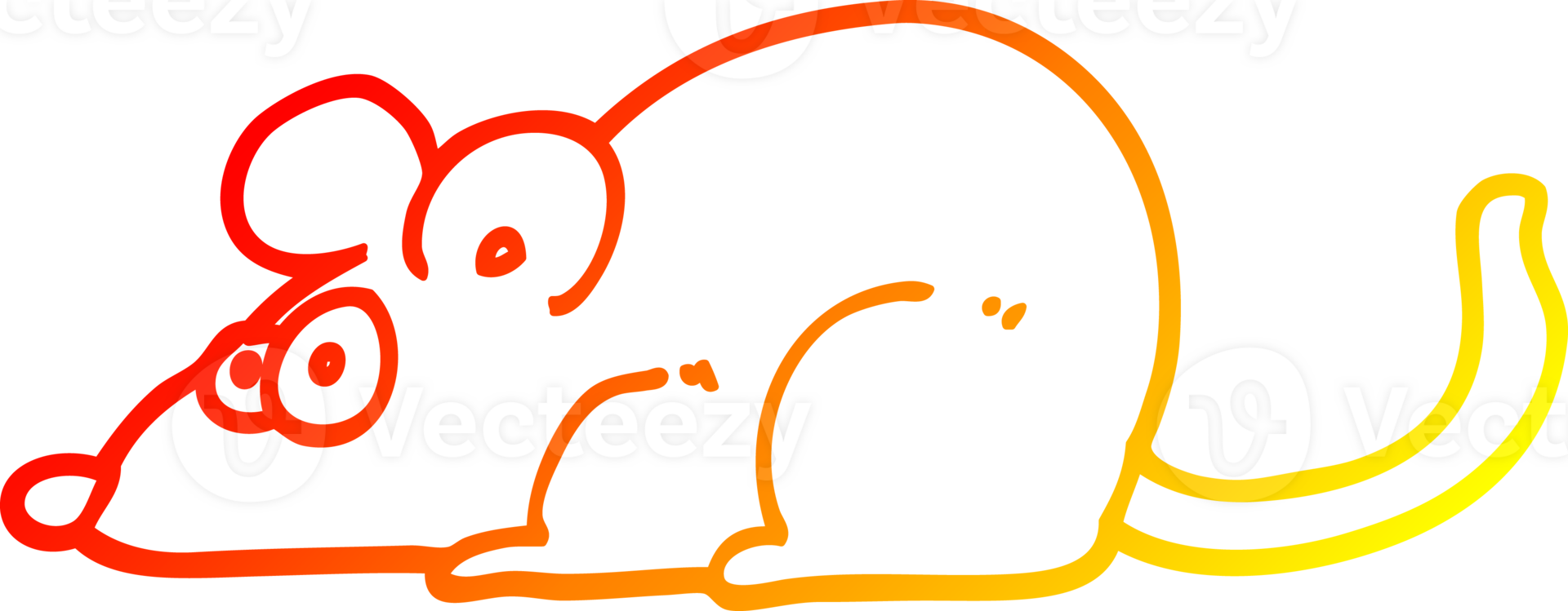 warm gradient line drawing cartoon rat png