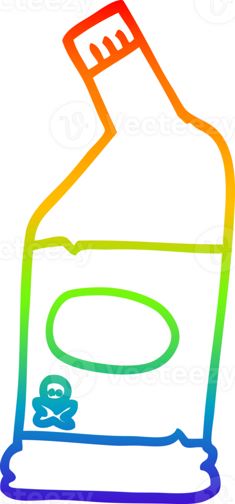 rainbow gradient line drawing of a cartoon bleach cleaner png