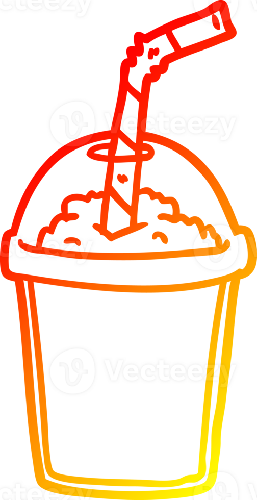 warm gradient line drawing of a iced smoothie png