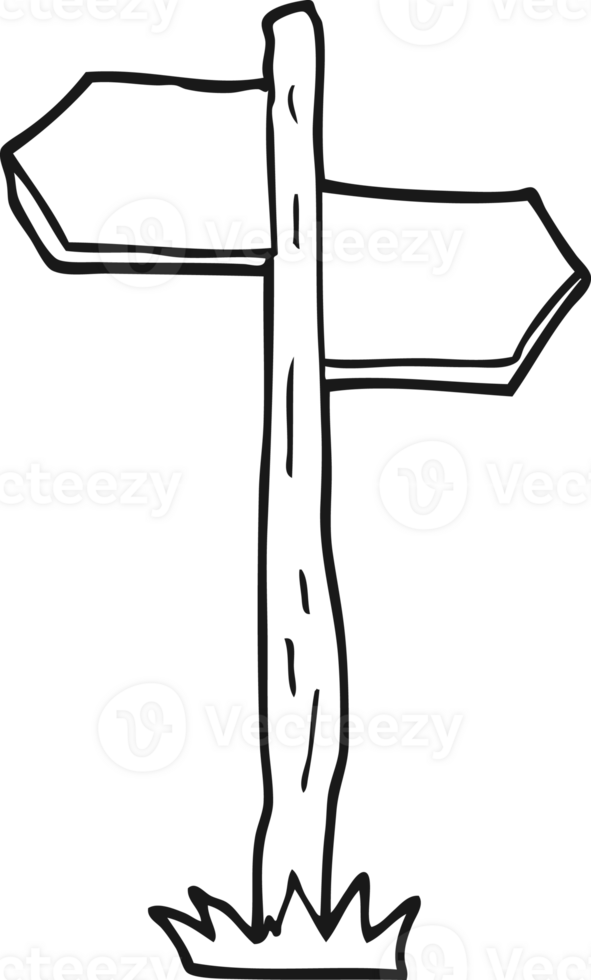 cartoon old direction sign png