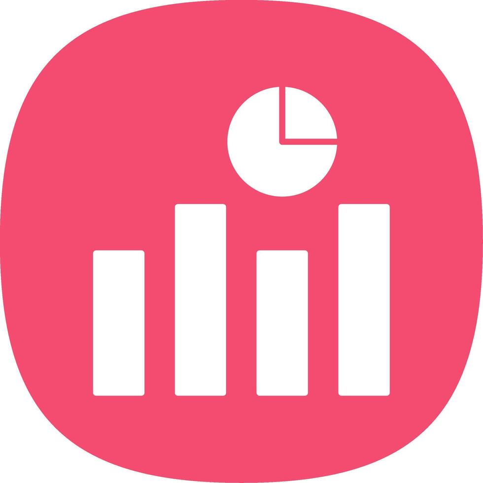 Analytics Glyph Curve Icon vector