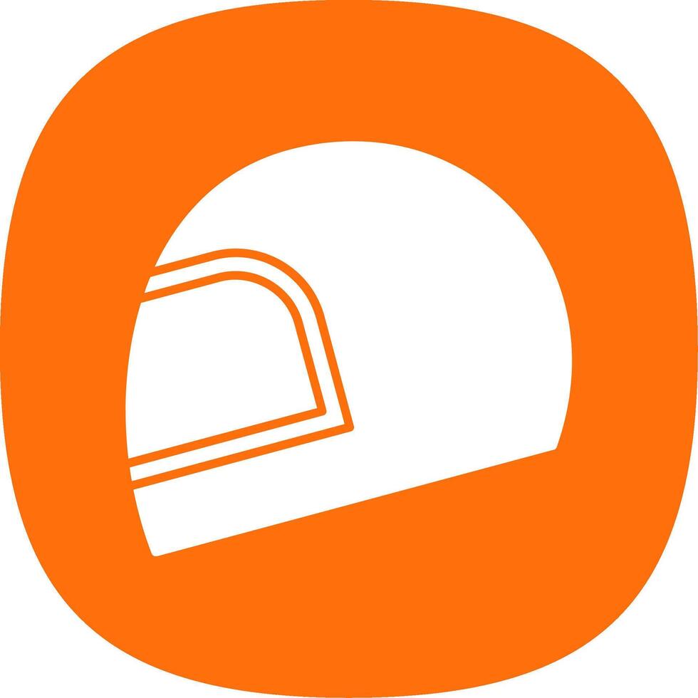 Helmet Glyph Curve Icon vector