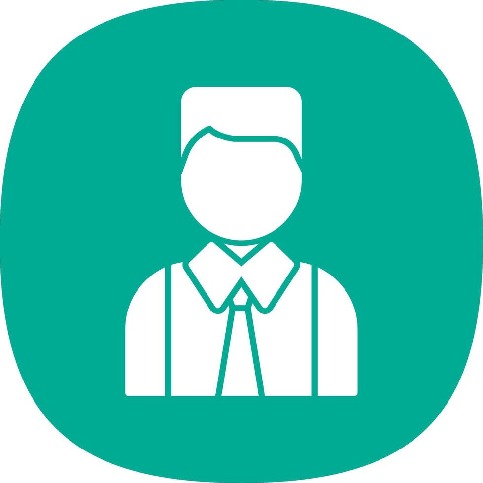 Avatar Glyph Curve Icon vector