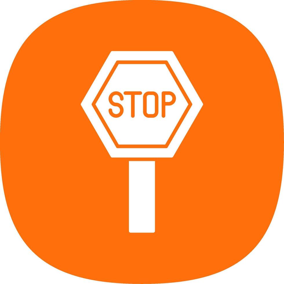 Pit Stop Glyph Curve Icon vector