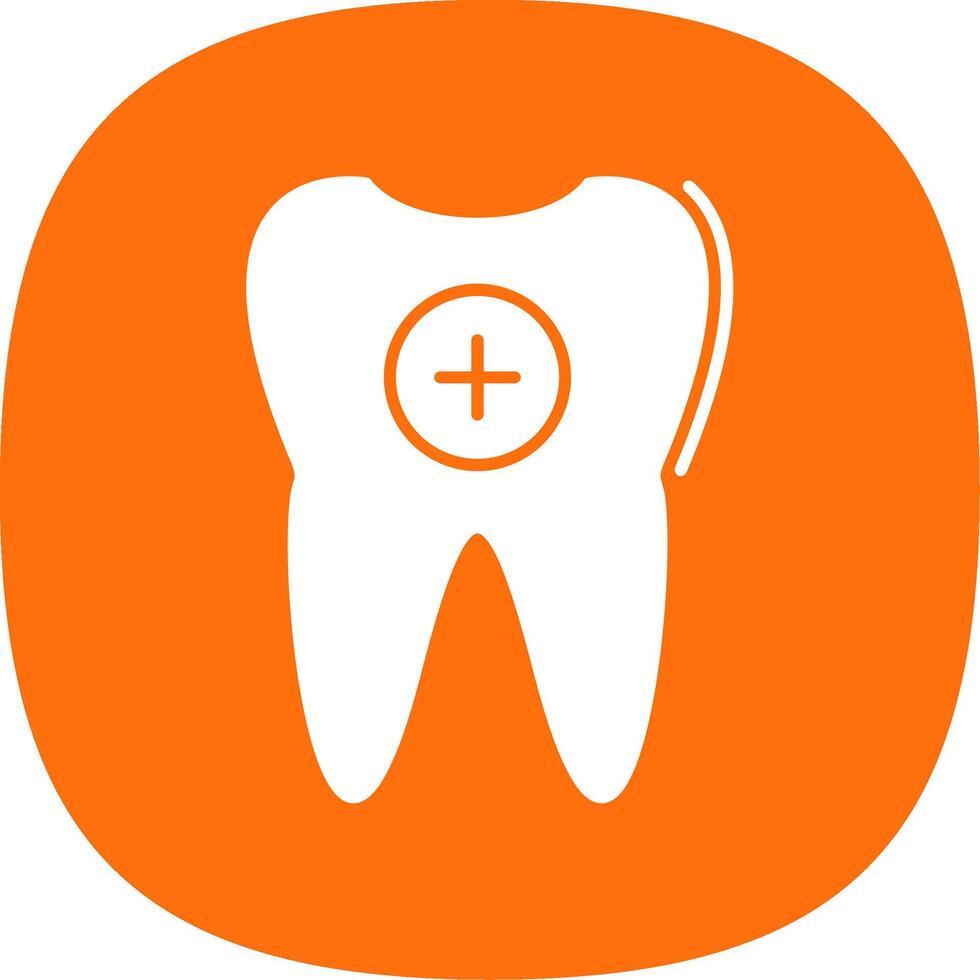 Tooth Glyph Curve Icon vector