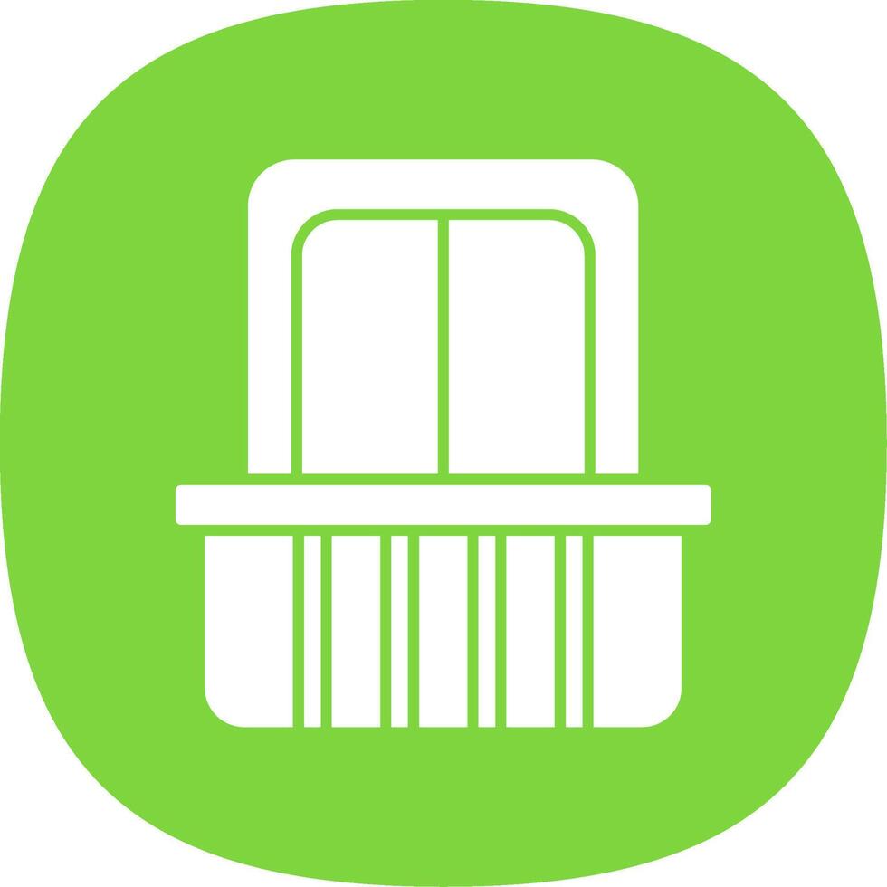 Balcony Glyph Curve Icon vector