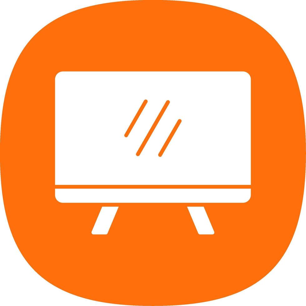 Television Glyph Curve Icon vector