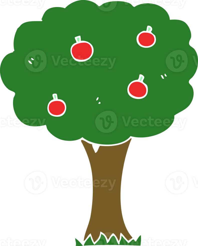 flat color style cartoon apple tree png