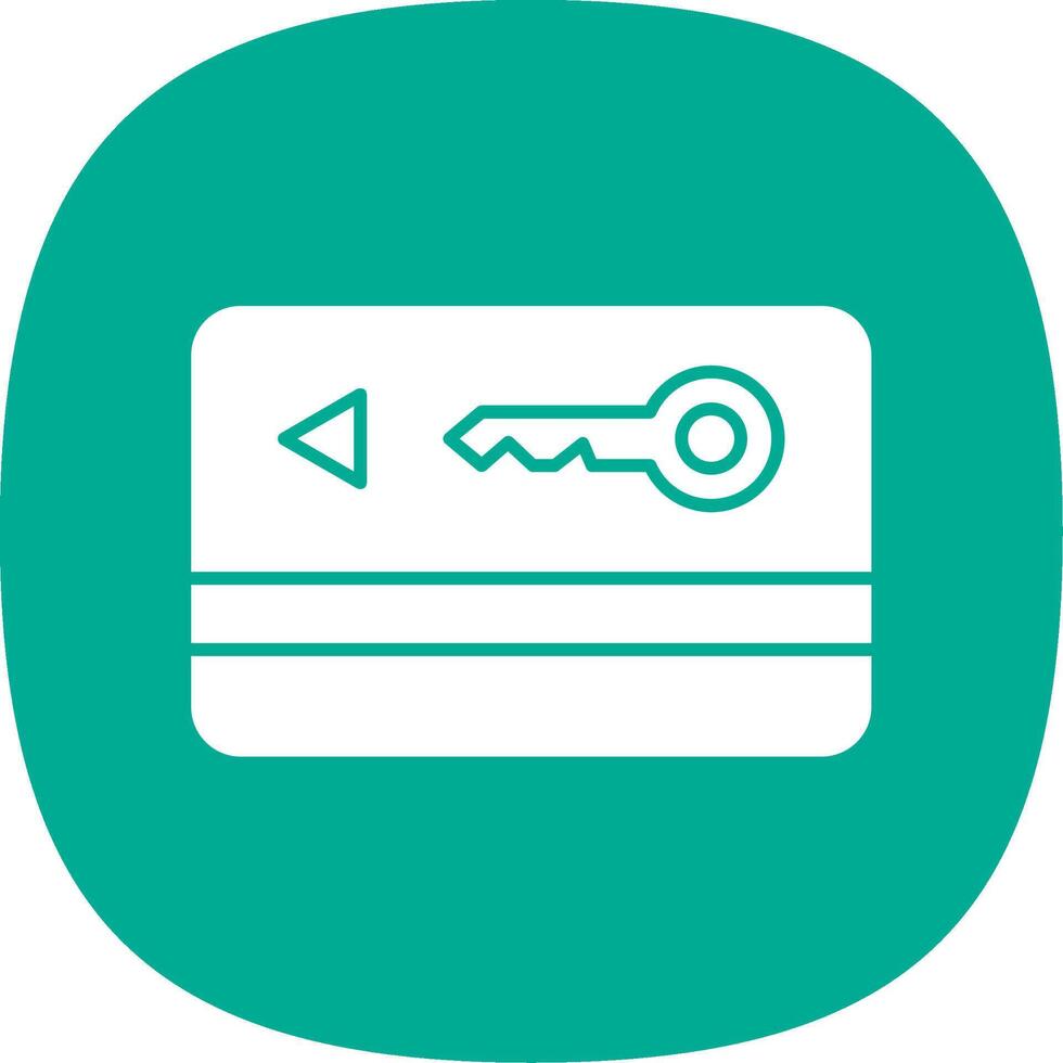 Key Card Glyph Curve Icon vector