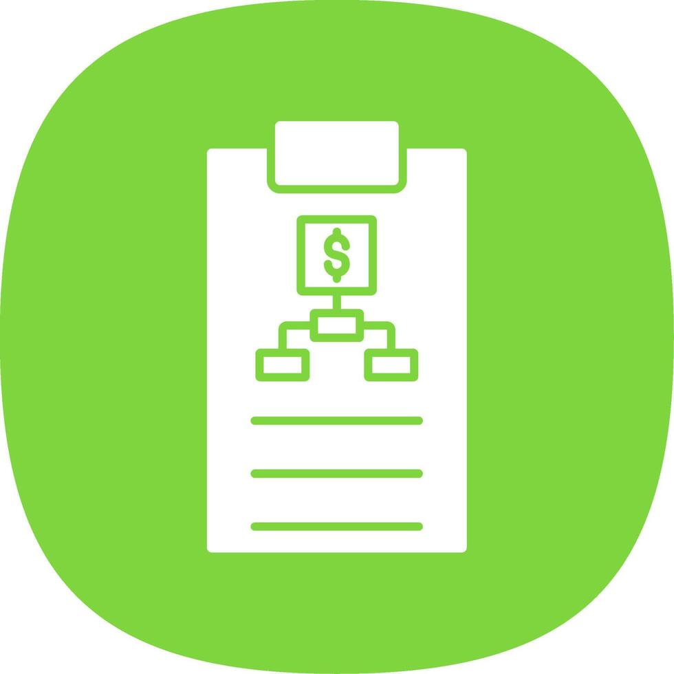 Planing Glyph Curve Icon vector