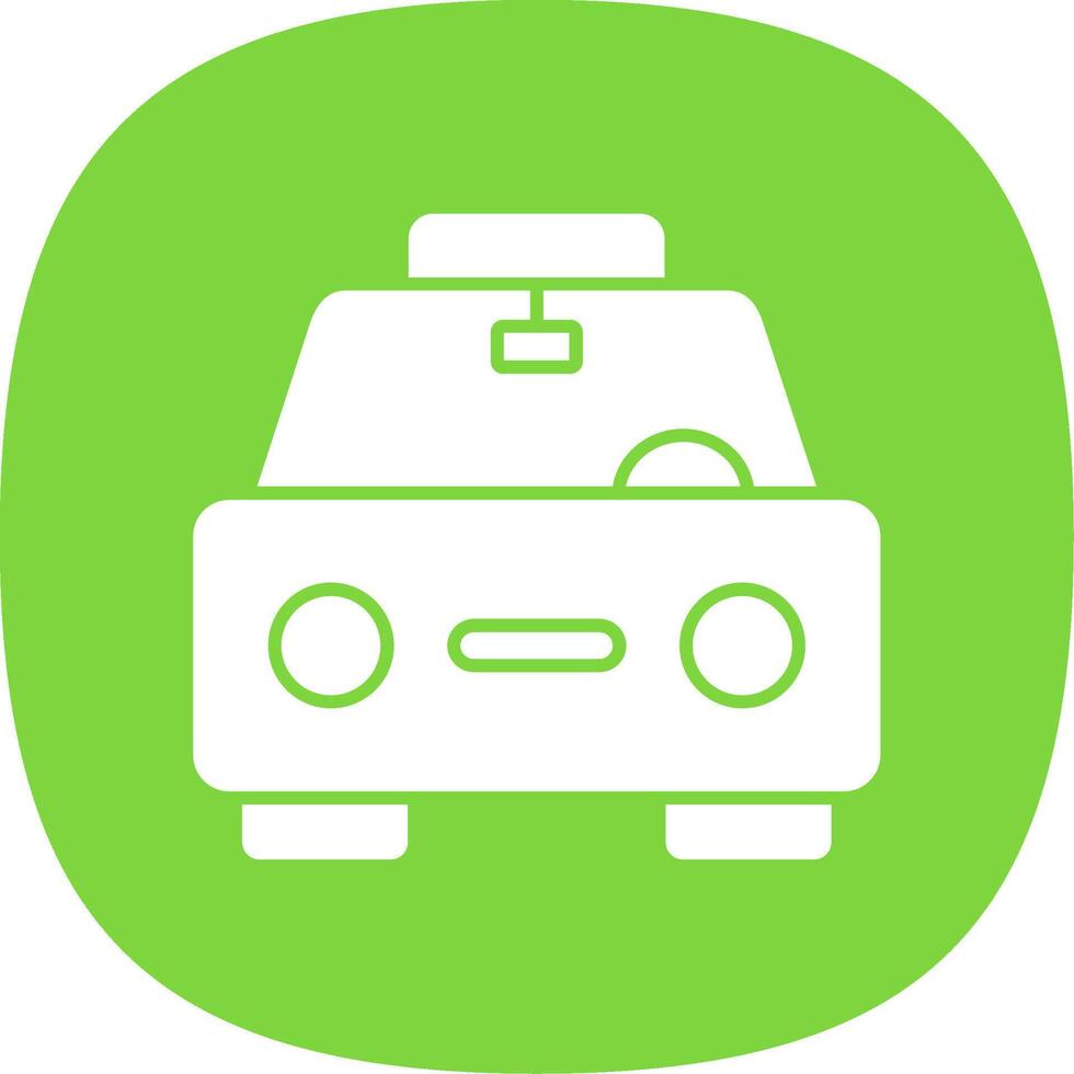 Taxi Glyph Curve Icon vector