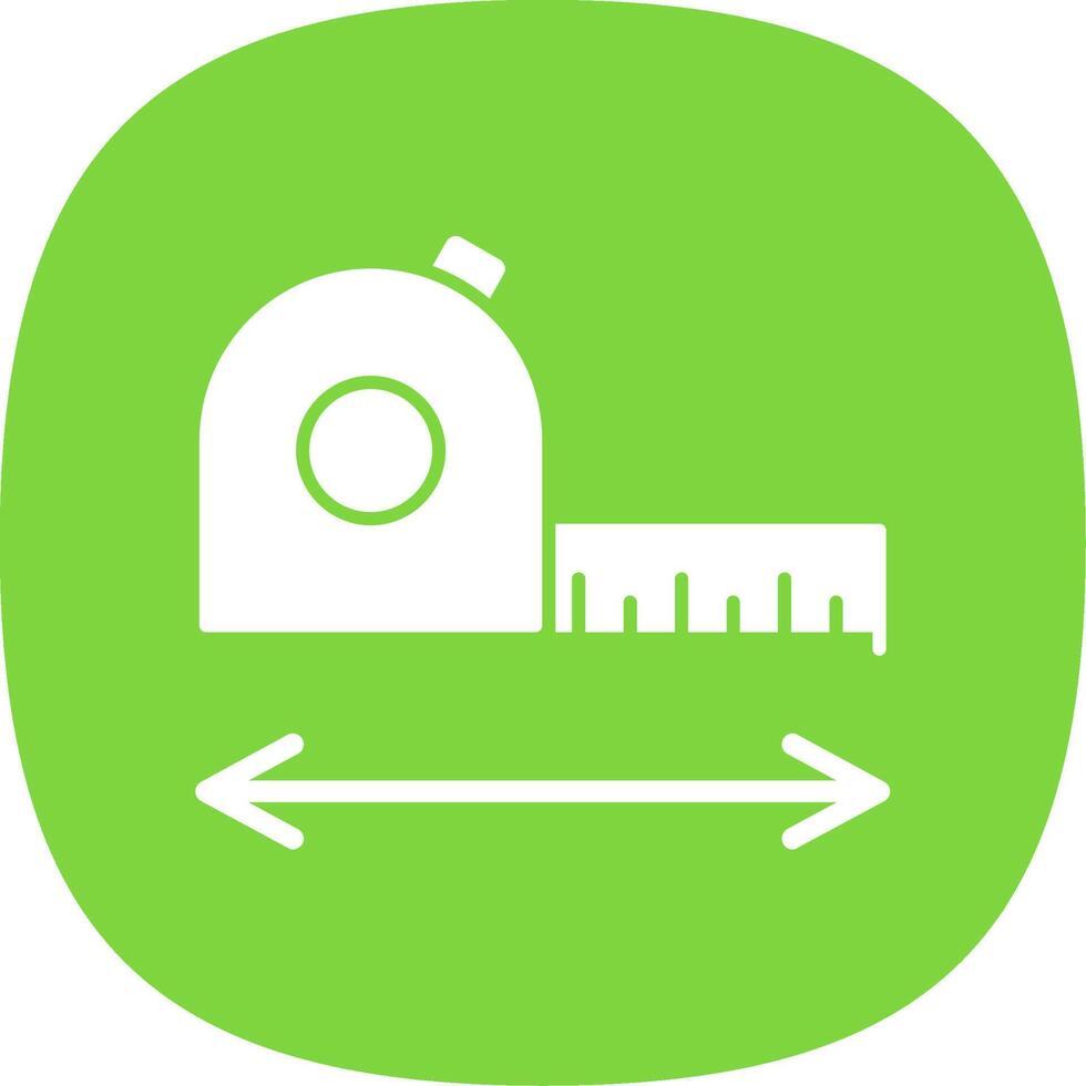 Measurement Glyph Curve Icon vector