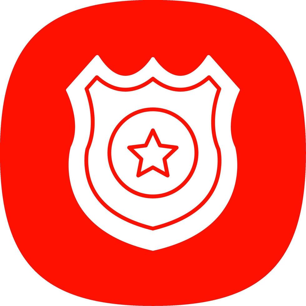 Police Badge Glyph Curve Icon vector