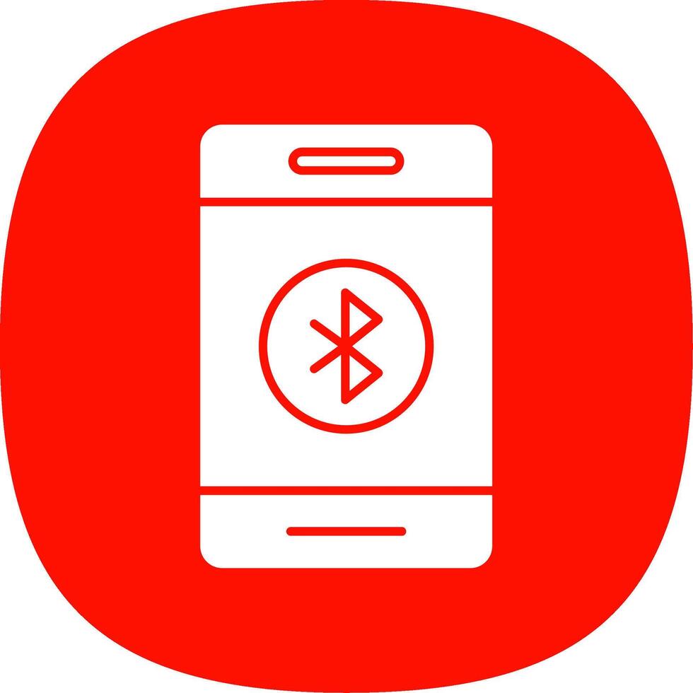 Bluetooth Glyph Curve Icon vector