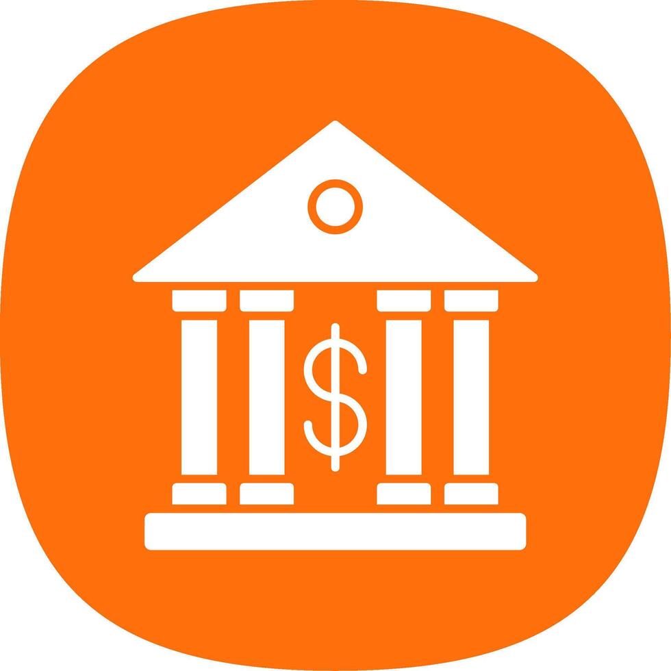 Bank Glyph Curve Icon vector