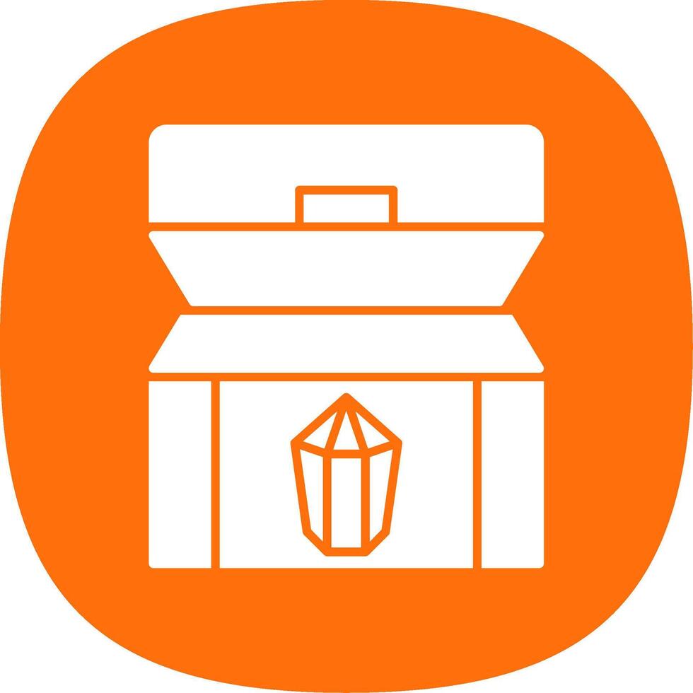 Treasure chest Glyph Curve Icon vector