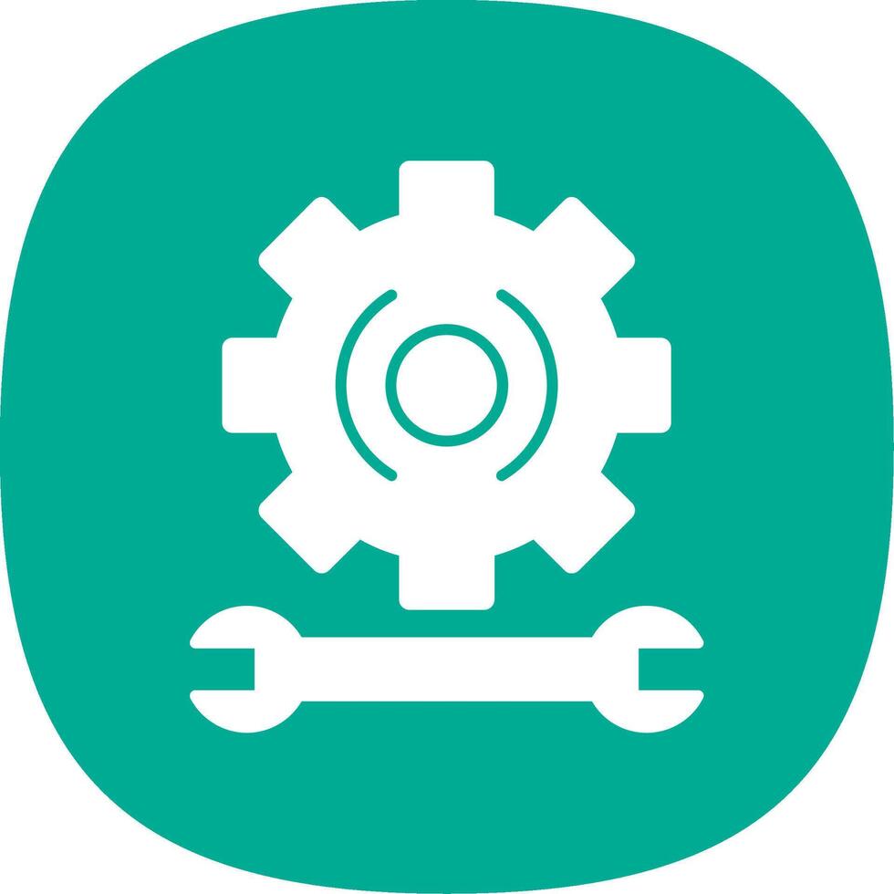 Gear Glyph Curve Icon vector