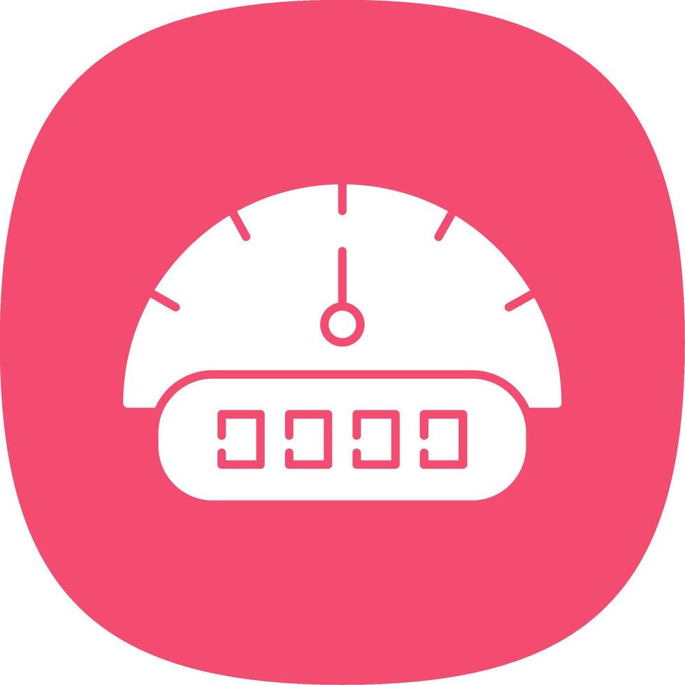 Tachometer Glyph Curve Icon vector