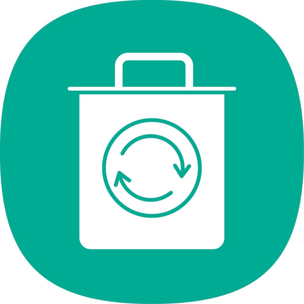 Trash Glyph Curve Icon vector