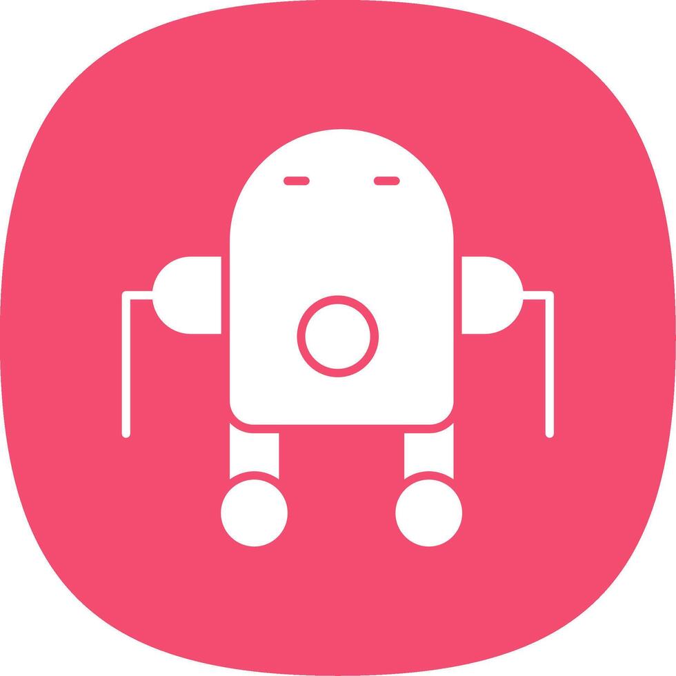 Robot Glyph Curve Icon vector