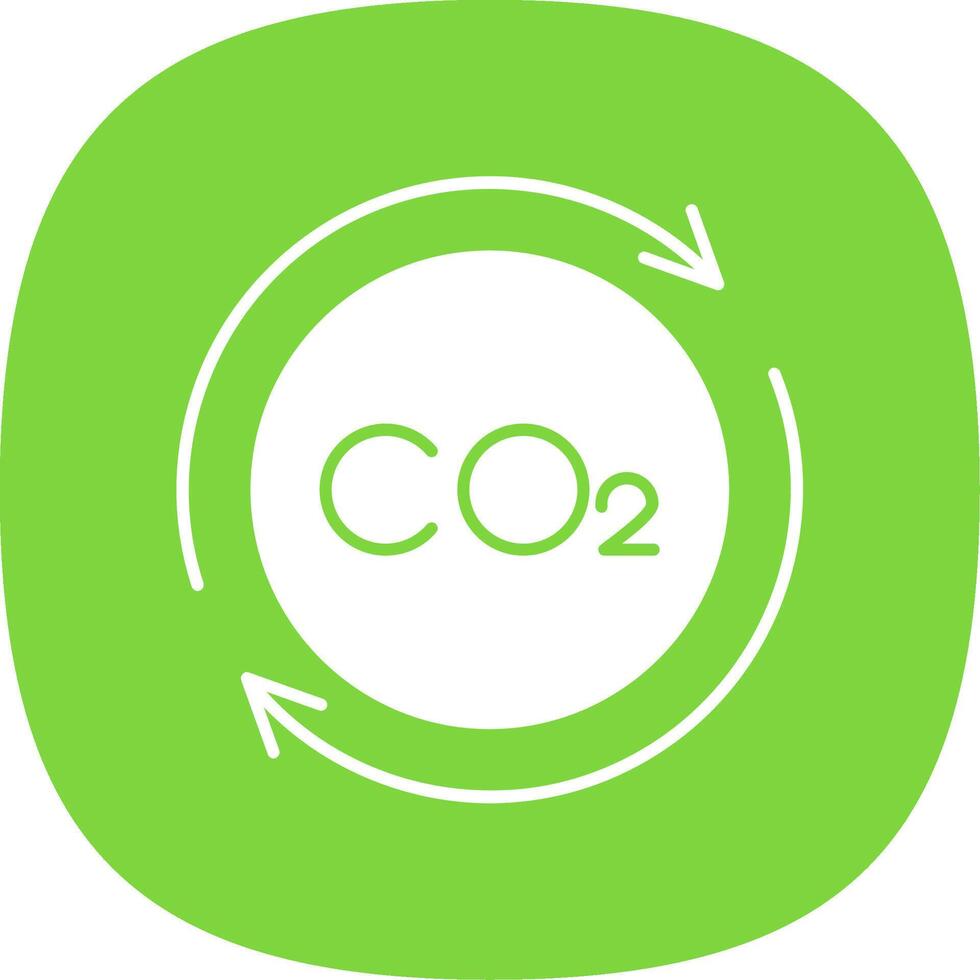Carbon Cycle Glyph Curve Icon vector