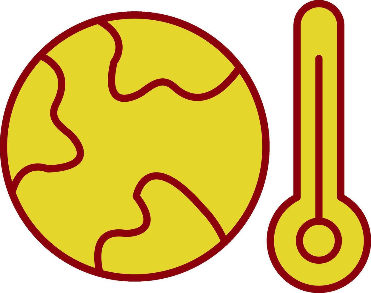 Global Warming Glyph Curve Icon vector
