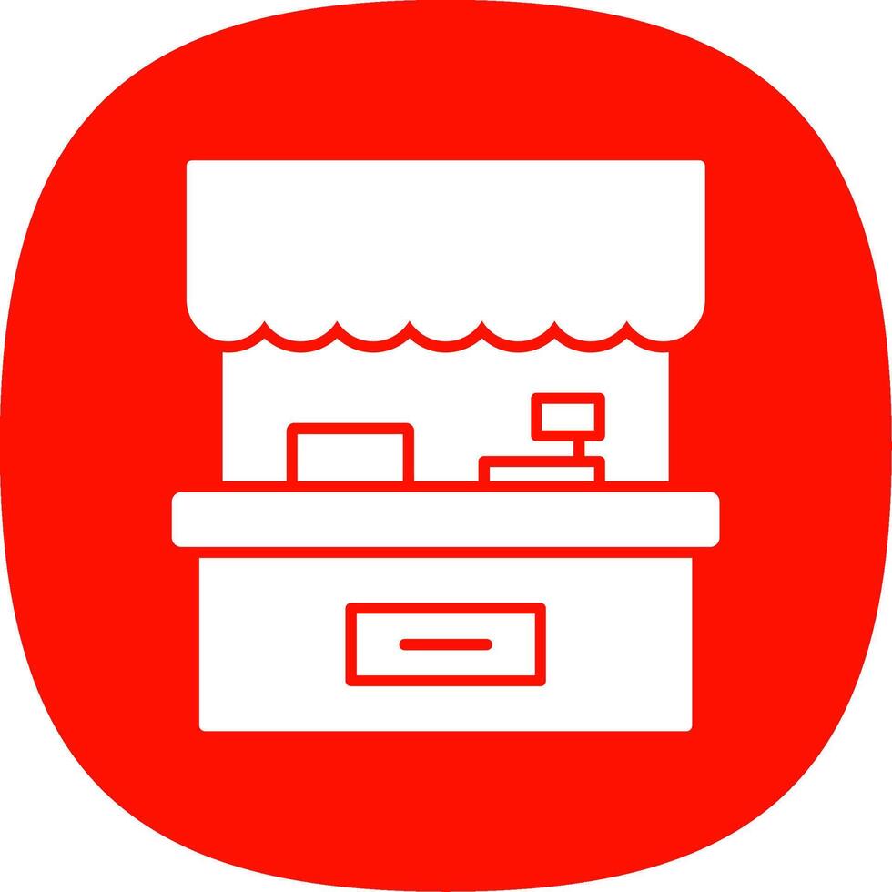 Food Stall Glyph Curve Icon vector