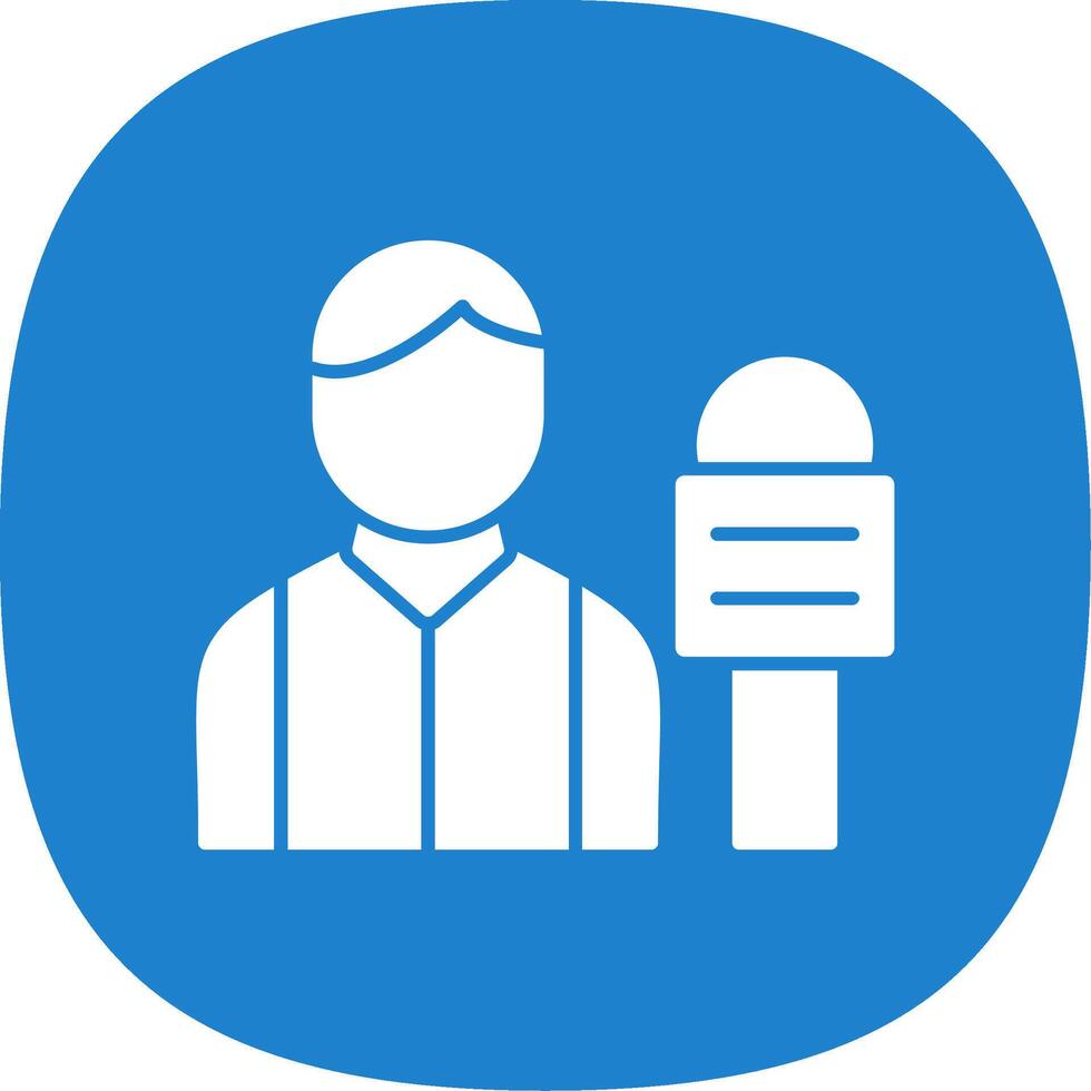 Reporter Glyph Curve Icon vector