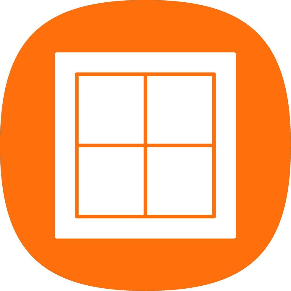 Window Glyph Curve Icon vector