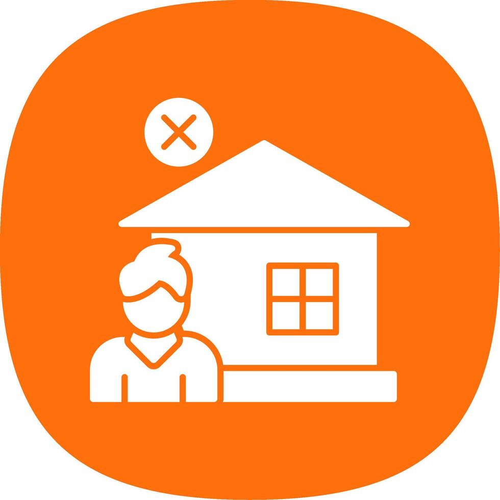 Homeless Glyph Curve Icon vector