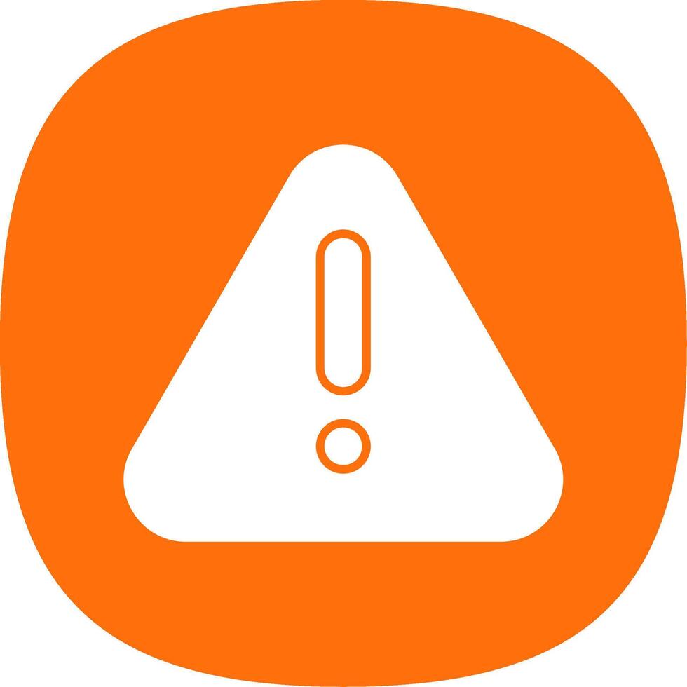 Alert Glyph Curve Icon vector