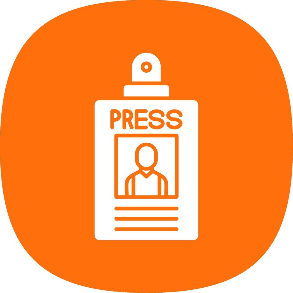 Press Pass Glyph Curve Icon vector