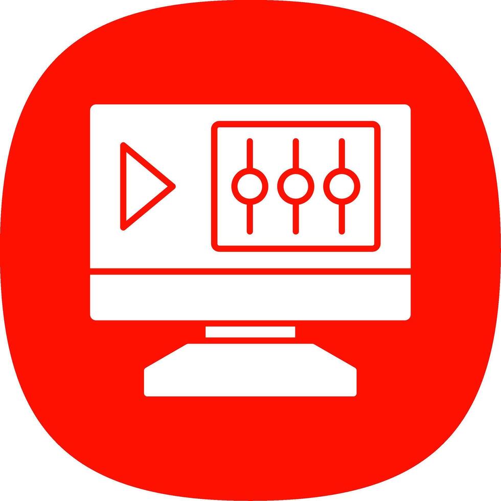 Editor Glyph Curve Icon vector