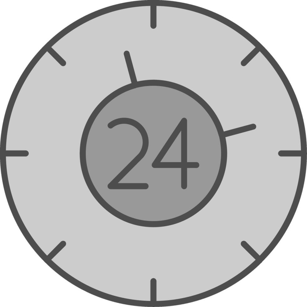 24 Hours Glyph Curve Icon vector