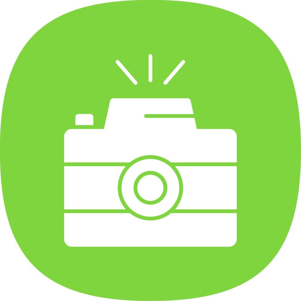 Photo Camera Glyph Curve Icon vector