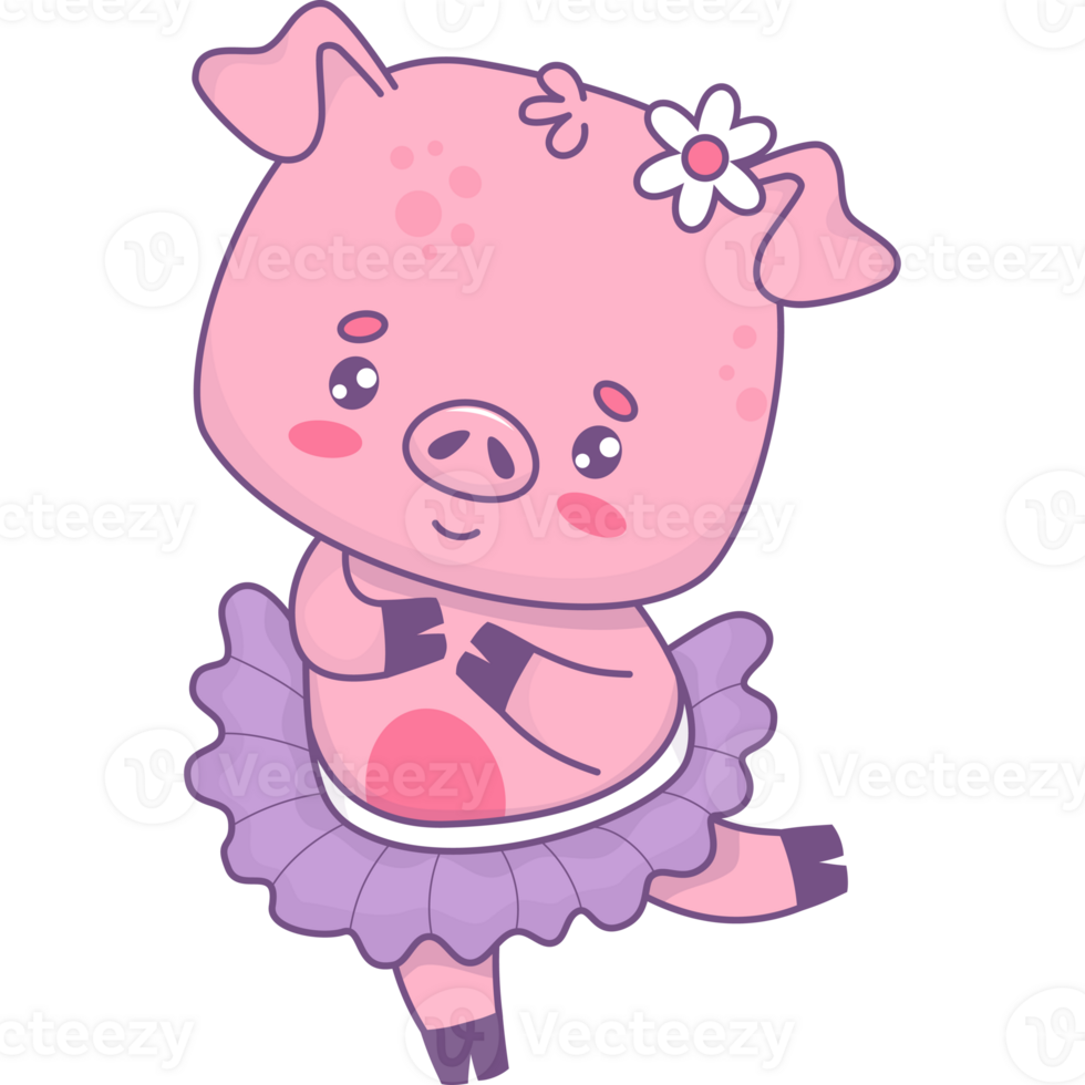 content porc fille ballerine png