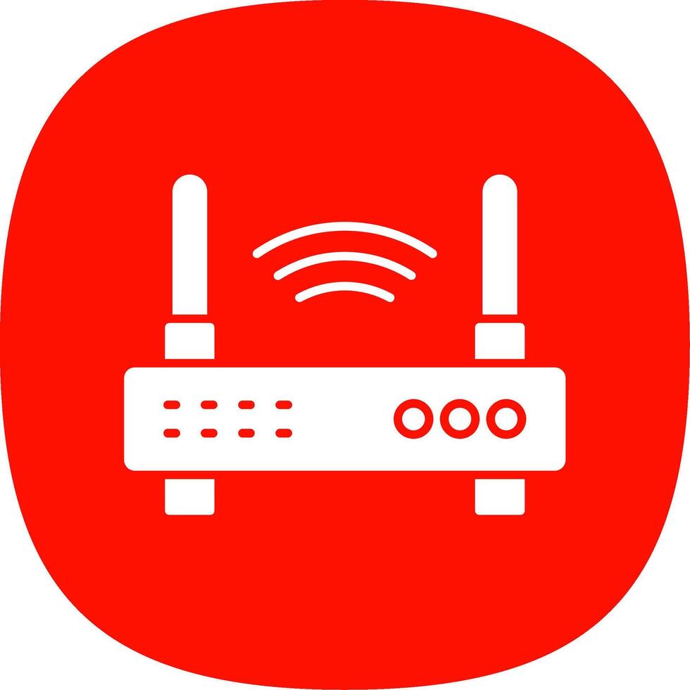 Wifi Router Glyph Curve Icon vector