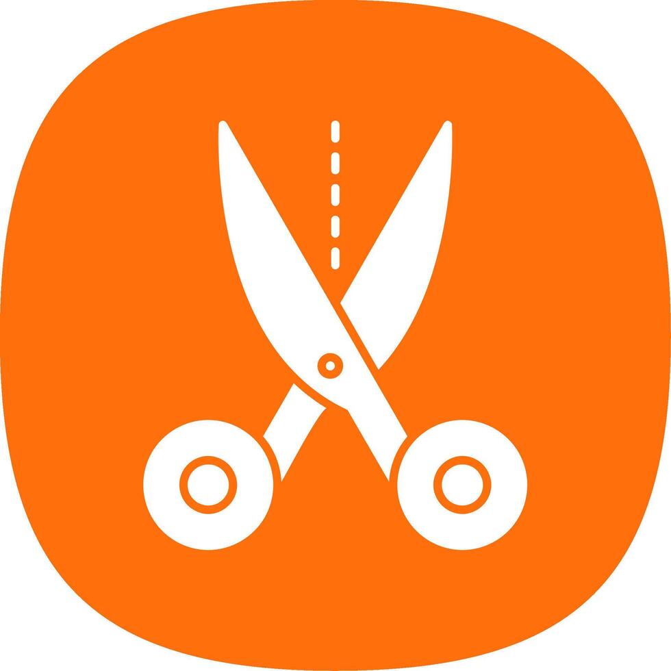 Scissors Glyph Curve Icon vector