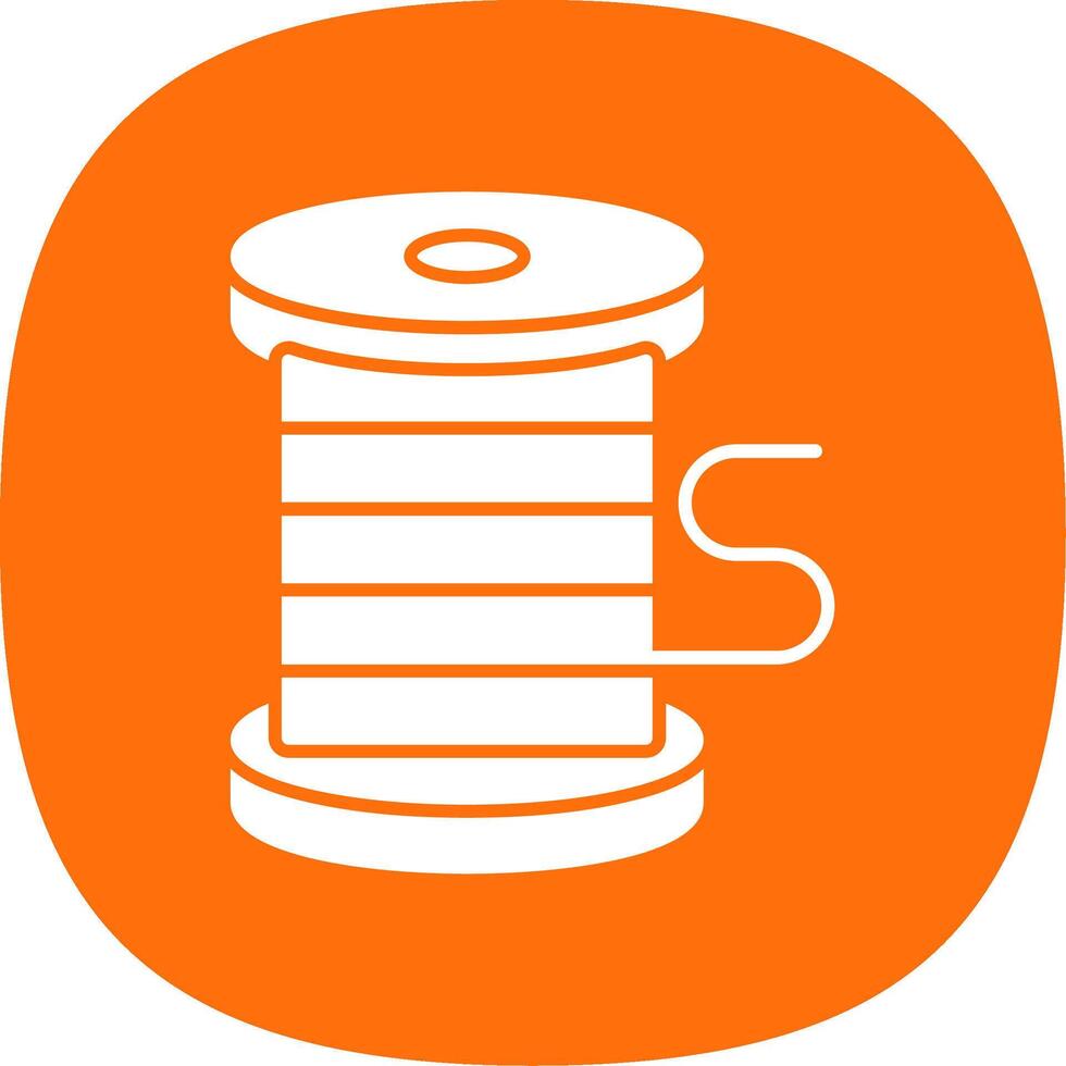 Thread Glyph Curve Icon vector