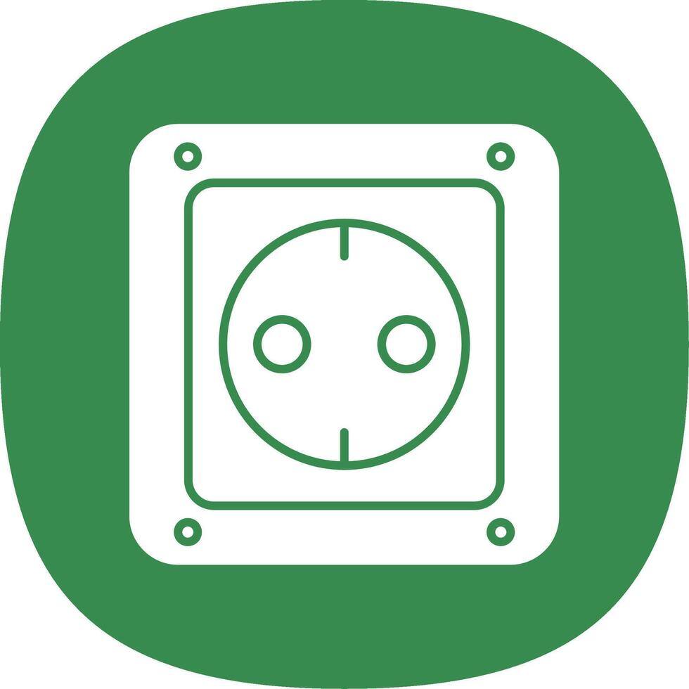 Socket Glyph Curve Icon vector