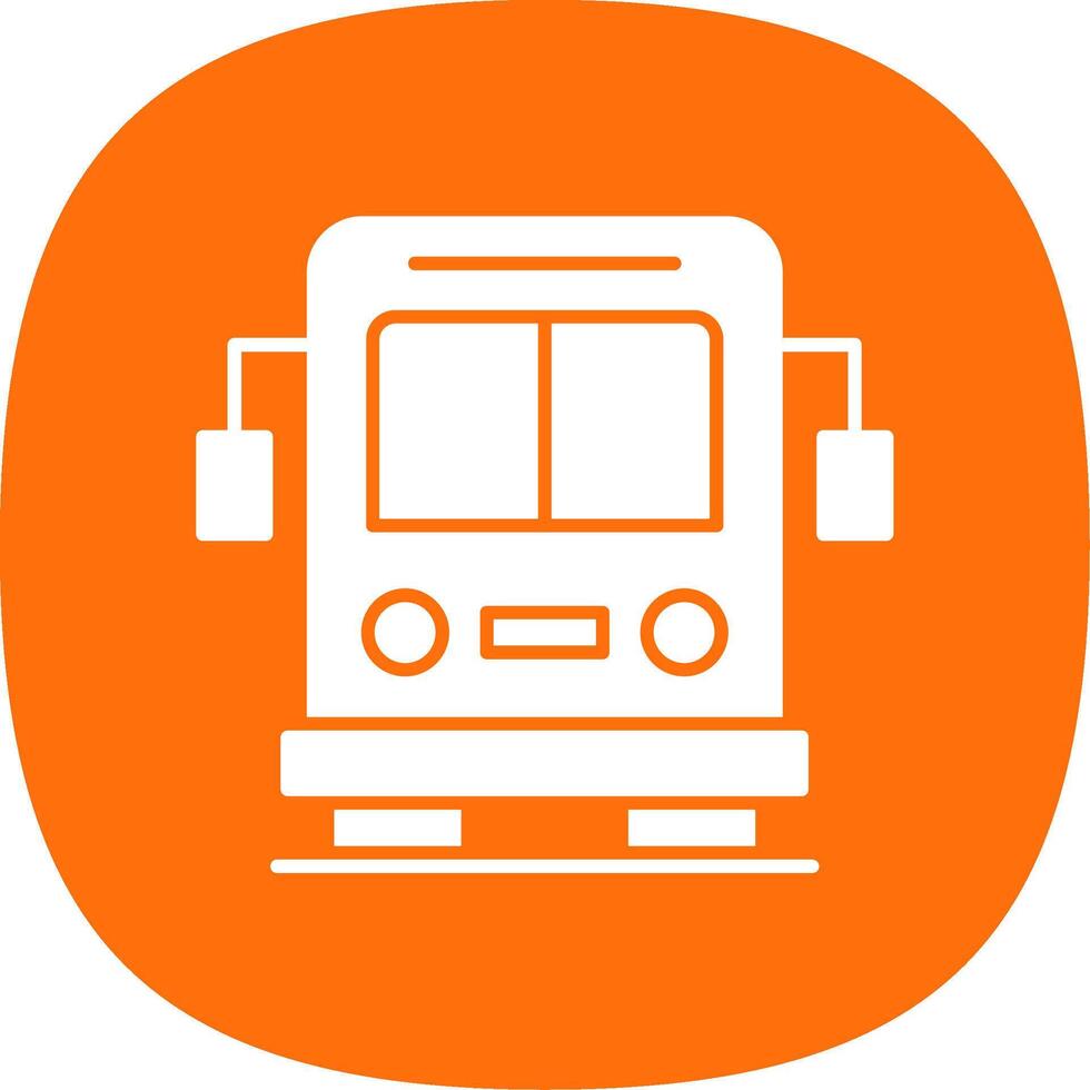 Shuttle Glyph Curve Icon vector