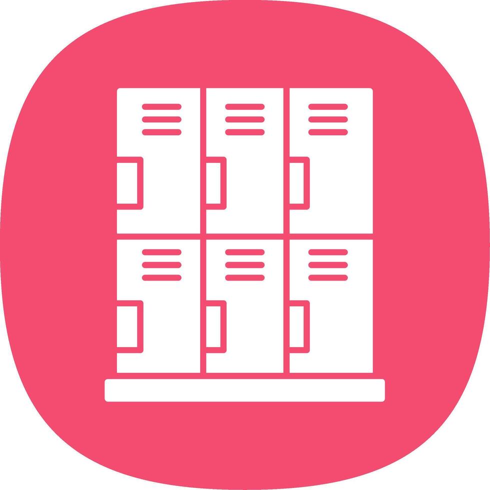 Locker Glyph Curve Icon vector