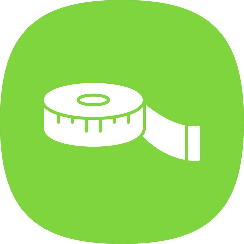 Measure Tape Glyph Curve Icon vector